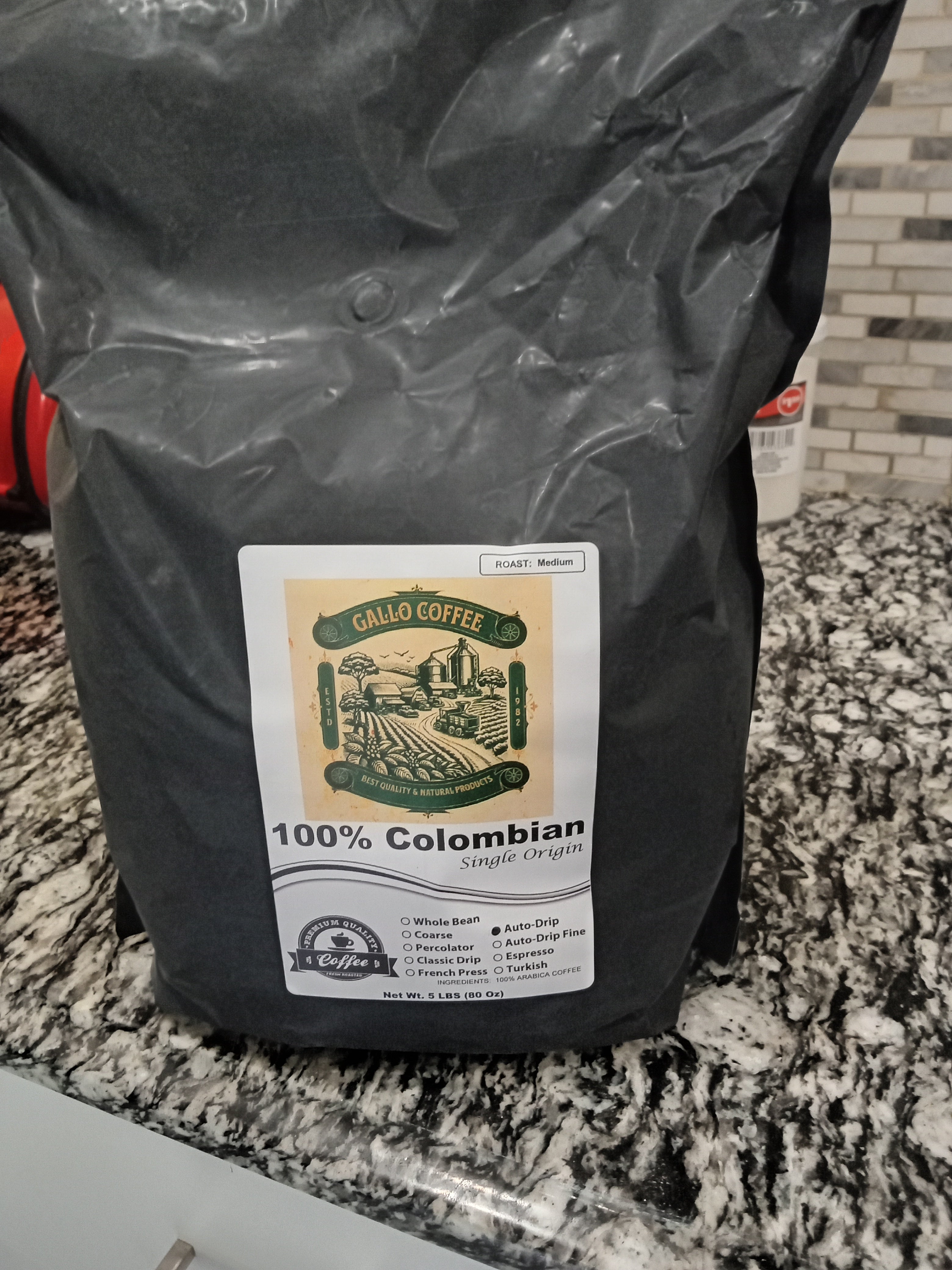 100% Colombian Coffee 1LB